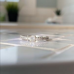 White Gold and Solitaire Engagement Ring